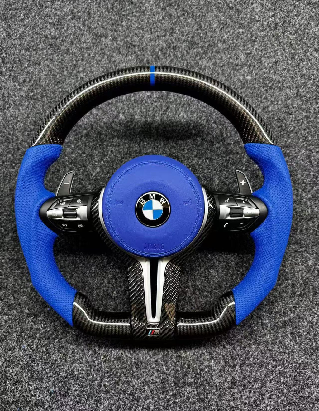 Volante Carbono y Cuero Azul BMW M F-Series