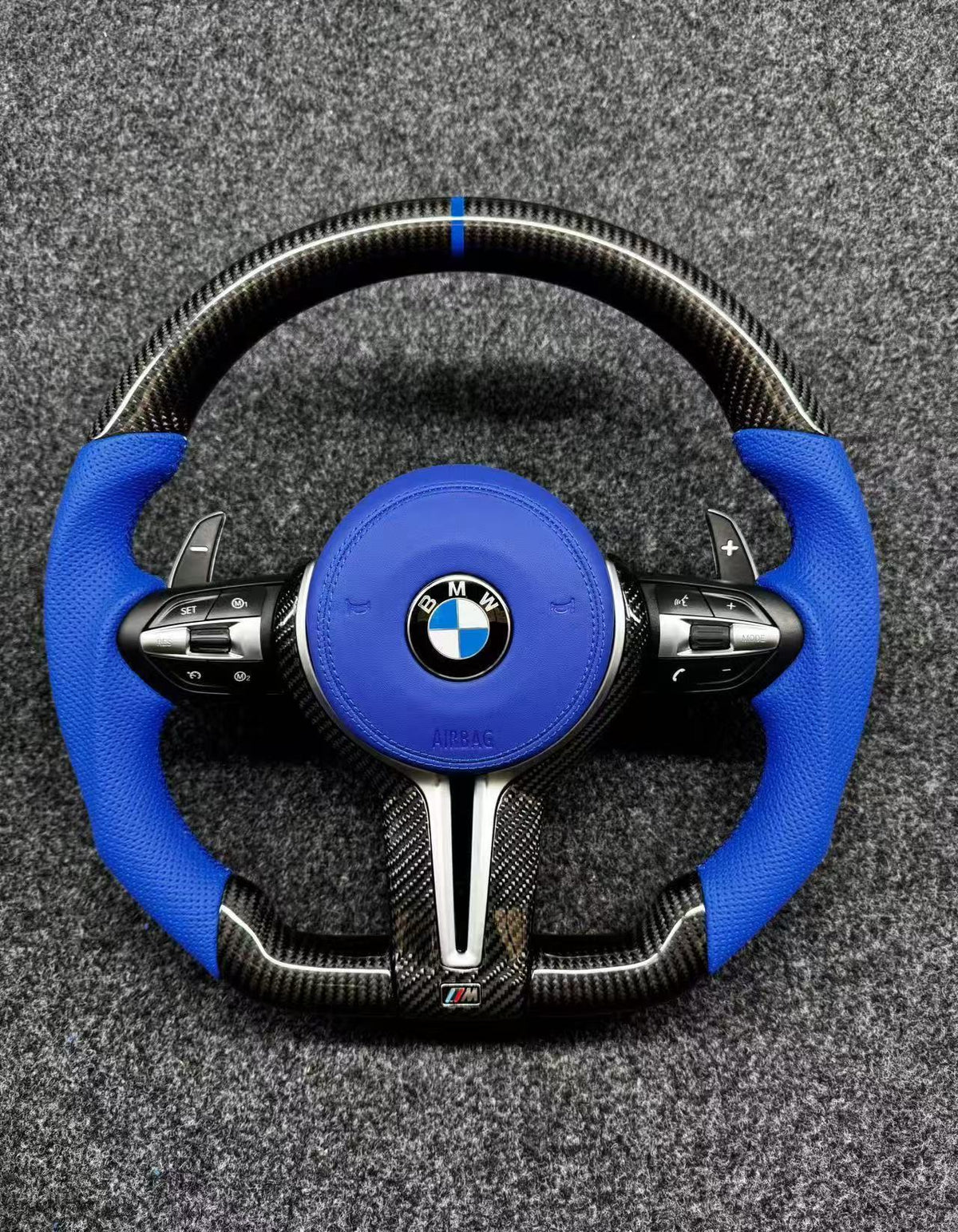 Volante Carbono y Cuero Azul BMW M F-Series