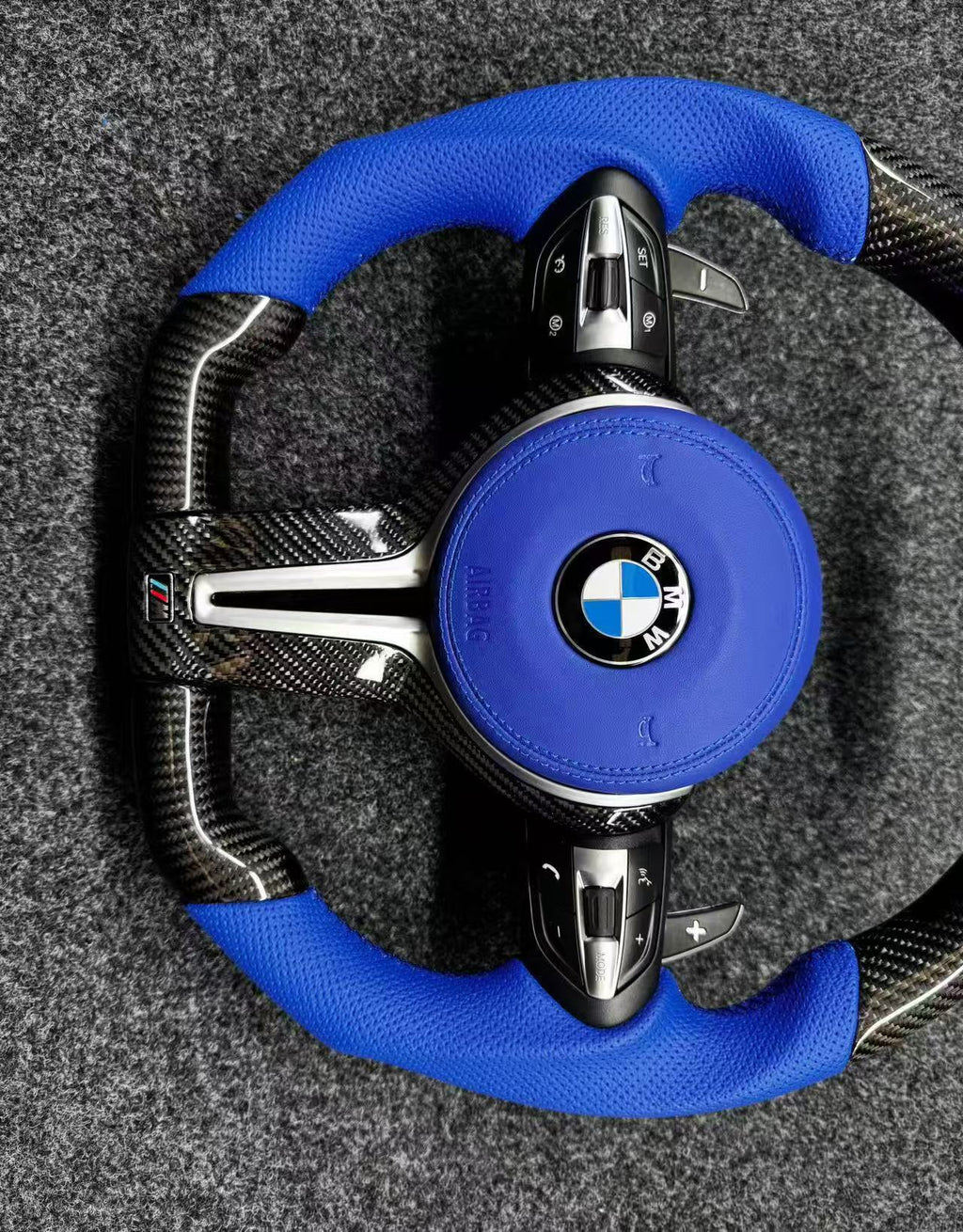 Volante Carbono y Cuero Azul BMW M F-Series