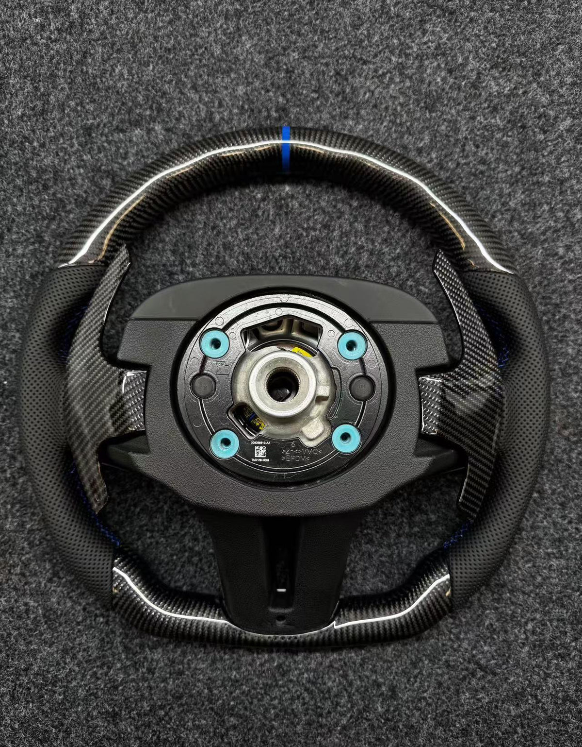 Volante Carbono y Cuero Nappa BMW M G-Series Franja Azul
