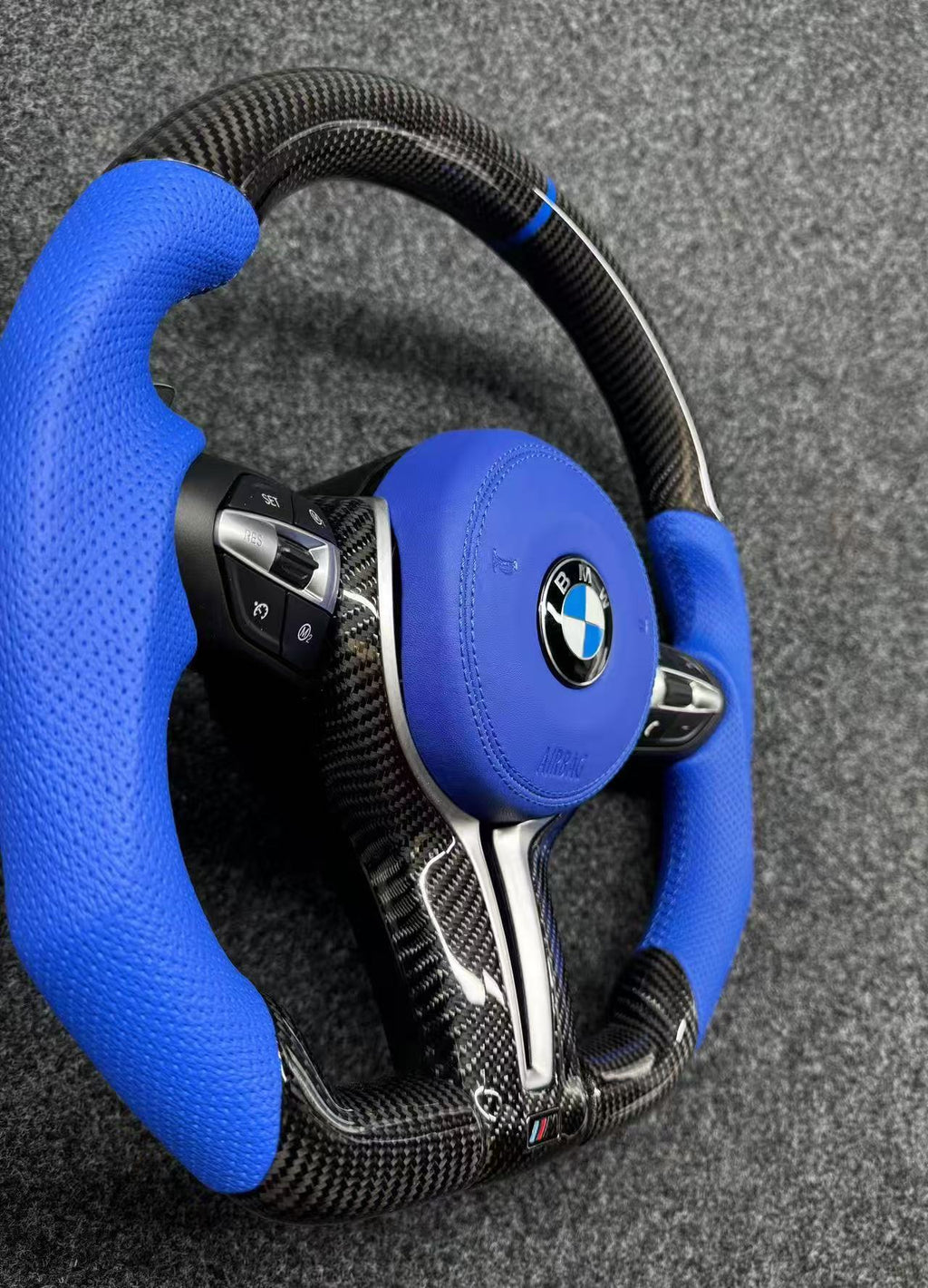 Volante Carbono y Cuero Azul BMW M F-Series